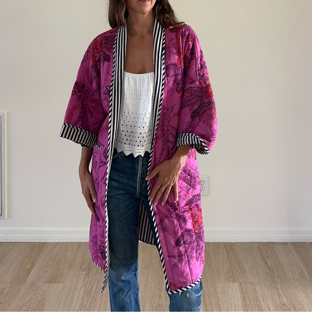 Anthropologie Mixed Pattern Robe